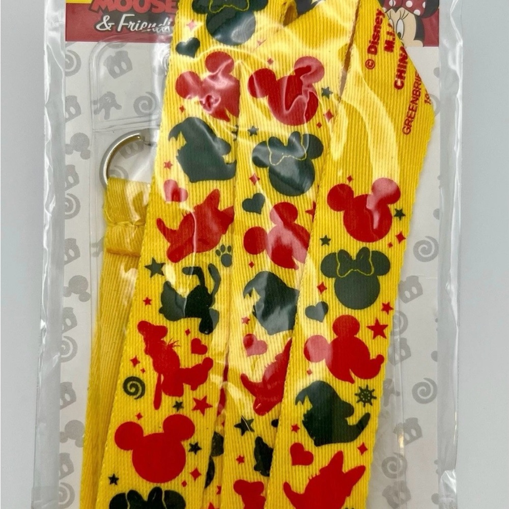 SEALED - Disney Mickey Mouse & Friends Yellow and Red Lanyard w/ Badge Holder